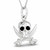 Gothic silver skull swords pendant with Whitby Jet eyes