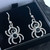 Handmade sterling silver Whitby Jet spider drop earrings Handmade sterling silver Whitby Jet spider drop earrings