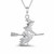 Handmade sterling silver witch pendant