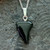 Hand carved Whitby Jet fang pendant necklace with sterling silver chain