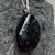 Large Whitby Jet freeform pendant with sterling silver chain