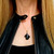 Natural shape Whitby Jet 9ct yellow gold pendant