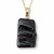 Handmade natural shape Whitby Jet pendant with 9K gold curb chain