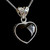 Hand crafted sterling silver Whitby Jet filigree heart pendant necklace