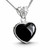 Hand crafted sterling silver Whitby Jet filigree heart pendant necklace