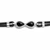 Contemporary sterling silver and Whitby Jet corded infinity bracelet