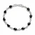 Sterling silver Whitby Jet multi stone pear drop bracelet with secure trigger clasp