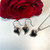 Contemporary Whitby Jet sterling silver heart pendant and earrings matching gift set