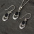 Sterling Silver Whitby Jet Horseshoe Pendant Necklace Earrings Set 305S