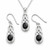Traditional hand crafted sterling silver and Whitby Jet Celtic jewellery gift set