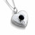 Hand crafted sterling silver love heart locket pendant necklace with round Whitby Jet stone