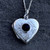 Medium solid silver heart locket with hand carved Whitby Jet stone