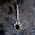 Long sterling silver necklace with oval Whitby Jet stone and frill and bead edge