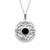 Medium Sterling silver Whitby Jet Round Celtic Pendant necklace