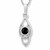 Celtic loop pendant with sterling silver and hand carved round Whitby Jet