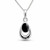 Hand crafted Whitby Jet and sterling silver horseshoe pendant necklace