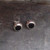 Medium round Whitby Jet and sterling silver cushion edge stud earrings