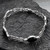 Celtic Four Oval Stone Sterling Silver Whitby Jet Bracelet 010CBR