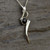 Contemporary sterling silver pendant with round Whitby Jet cabochon