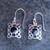 Hand crafted sterling silver and Whitby Jet round Celtic style drop earrings
