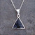 Contemporary Whitby Jet triangle pendant on sterling silver chain