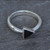 Modern minimalistic triangle shaped silver ring