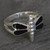 Ladies 925 silver dragonfly ring with black stones