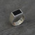 Hand crafted 925 silver signet ring with rectangular Whitby Jet stone