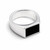 Hand crafted gents sterling silver inlaid rectangular signet ring with Whitby Jet
