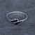 Ladies hand crafted 925 silver dewdrop ring with Whitby Jet