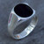 Gents sterling silver oval Whitby Jet inlay signet ring Gents sterling silver oval Whitby Jet inlay signet ring