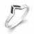 Hand crafted contemporary slim pointed sterling silver ring inlaid with Whitby Jet