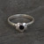 Sterling Silver Contemporary Whitby Jet Flower Ring 022JR