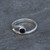 Whitby Jet and 925 silver round stone ring with split shank