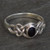 925 silver and Whitby Jet oval stone Celtic inspired ring