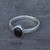 Hand crafted 925 silver and Whitby Jet oval ring