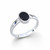 Hand crafted sterling silver and Whitby Jet oval ring