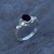 Sterling silver ring with oval Whitby Jet stone and Celtic loop detail