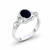 Sterling silver ring with oval Whitby Jet stone and Celtic loop detail