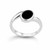Sterling silver twisted shoulder ring with oval Whitby Jet stone