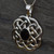 Sterling silver Celtic Weave Whitby Jet Pendant