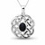 Large hand crafted Celtic knot silver pendant with hand carved oval Whitby Jet