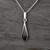 Sterling Silver Whitby Jet Pointed Teardrop Pendant Necklace 155P