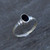 Slim 925 silver ring with hand carved Whitby Jet