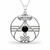 Large sterling silver round Celtic Whitby Jet pendant featuring Eternity Knot