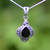 Glamorous Whitby Jet Swiss Marcasite Sterling silver teardrop stone necklace