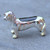 Whitby Jet solid Sterling Silver Dachshund dog ornamental figurine