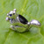Hand crafted small solid silver squirrel ornament with Whitby Jet