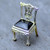 Hand crafted Whitby Jet and Sterling Silver Chair Figurine