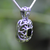 Majestic 925 silver and Whitby Jet filigree pendant on heavy sterling silver snake chain